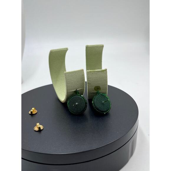 Sachin & Babi Mint Threaded Beaded Audra Large Hoop Earrings - Picture 6 of 11